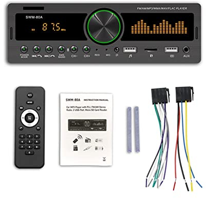 BGAZA 12V Stereo Car Radio Digital Bluetooth Handsfree Car MP3 Player 60Wx4 Fm Audio Kit USB/SD 3. 5mm Aux Input Bluetooth Finde(BT Finder Radio)
