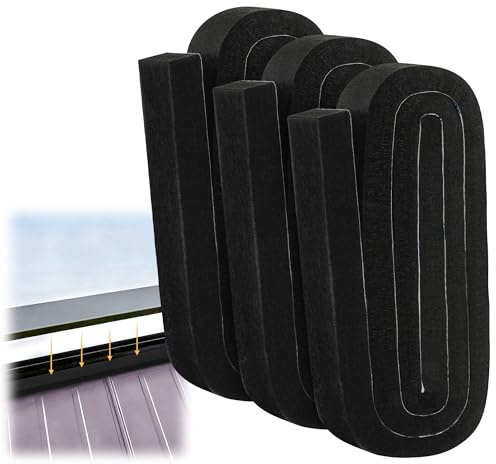 EcoBrisa 3Pcs Universal Vented Ridge Material 2x15 Metal Roofing Self-Adhesive Felt Closure Strip Black Insulating Roof Panel Seal Weather Resistant Sealing Strips for Metal Roofs
