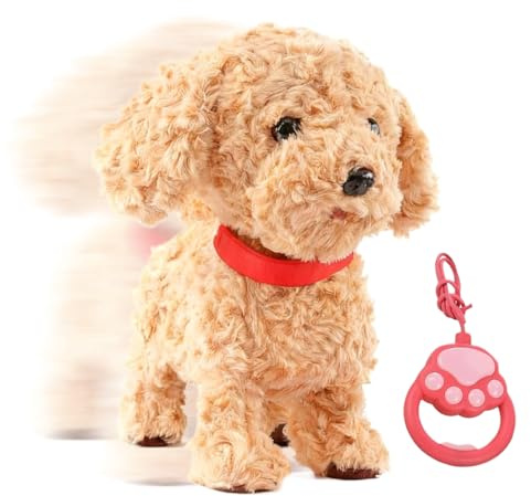 Toy Dogs For Kids Realistic, My Realistic Robot Puppy Electronic Walking Dog Toy-Walking, Barking, Wagging Tail Stuffed Musical Pet Interactive Plush Toys For 2-8 Year Old Boys Girls Presents