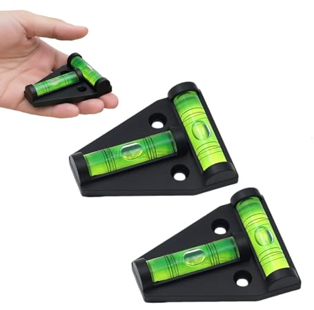 2 PCS Mini Caravan Spirit Level | 2 Way Bubble Leveling Device for RV Caravan Campervan & Trailer, T Type Spirit Level, Compact Accurate Easy Mount Level Tool