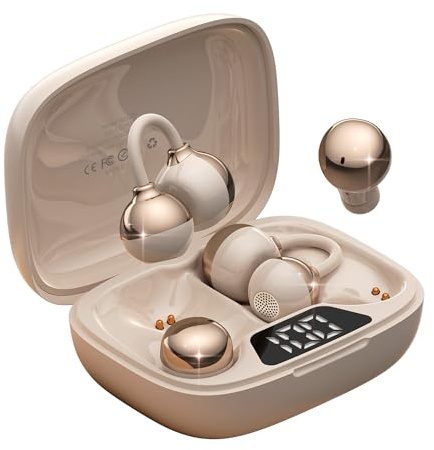 Set 2 in 1 Stiloso di Auricolari Bluetooth Clip e Cuffie Wireless Bluetooth con 36 Ore di Batteria, Bassi Potenti, Ultracompatto e IPX5, Per Lavoro, Sport e Sonno, Modalità di Utilizzo Giorno/Notte