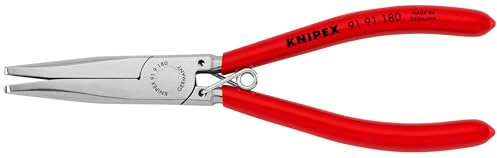 KNIPEX Polsterklammerzange spiegelpoliert, 91 91 180 | Mit Kunststoff überzogen 180 mm