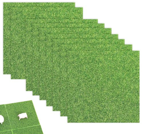 WUYJI Pelouse artificielle Dix feuilles de gazon artificiel,aux décorations de jardin miniatures et à la décoration intérieure, mesurant 15 x 15 cm.adaptées aux projets de bricolage