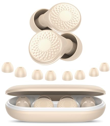Ohrstöpsel zum Schlafen, Gehörschutz Schlafen Earplugs, 45dB Noise Cancelling Ohrstöpsel Silikon, Weich und Wiederverwendbar, 8 Ohrstücken in 4 Größen (XS/S/M/L), für Flugzeug Konzert Schnarchen, weiß