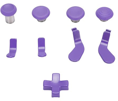 Bewinner Kit de Manettes en Métal pour Series 2 Core, 4 Manettes, 4 Palettes, 1 D Pad pour Joueurs Professionnels (violet)