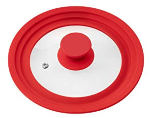 bremermann® Universal-Glasdeckel mit Silikonrand, 16/18/20 cm, klein (Rot)