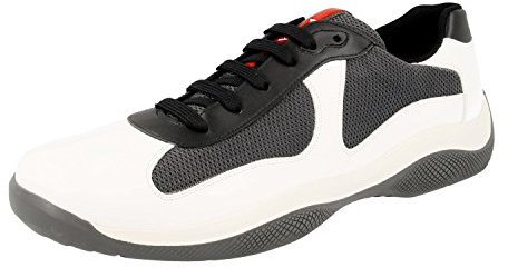 Prada Herren Weiss Leder Sneaker 4E2043 43 EU/UK 9