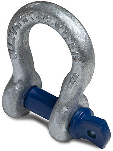 HEAVYTOOL Schäkel geschweift Stahl hochfest 6,5t mit Augschraube (1 Stück) Schwerlastschäkel Industrie-Schäkel Rundschäkel Hochfester Bügelschäkel