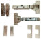 Set bestehend aus: 2 x GRASS Tiomos Möbel - Scharnieren (Topfband), gedämpft, 110°, 2 LINEARE Montageplatten und 4 Abdeckkappen. Ausführung: Eckanschlag von UMAXO®