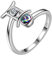 Aurora Tears Gemini Ring Zodiac verstellbare Ringe 925 Sterling Splitter Mystic Rainbow Topaz Konstellation offener Ring Horoskop Schmuck für Frauen und Mädchen DR0087G