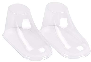 FSSTUD 50 Pcs Clear Plastic Baby Feet Display Showcase Toddler Shoe Trees Supports Shaper Stand Holder for Booties Shoes and Socks 8cm