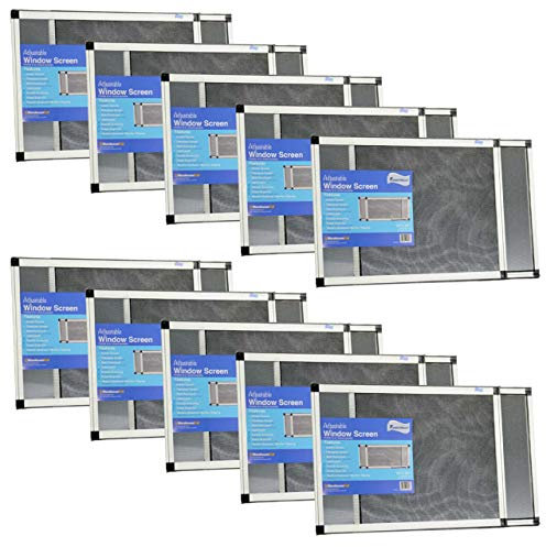 Fenestrelle Erweiterbarer Fensterschutz – 38,1 cm H × 53,3 cm – 101,6 cm B horizontal, 2-fach verstellbarer Fensterschutz mit schwer entflammbarem Fiberglas-Netz, 10 Stück
