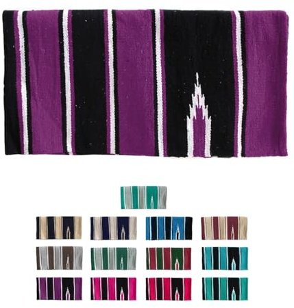 NETPROSHOP Navajo Westerndecke Baumwolle Sattelunterlage Satteldecke, Farbe:Schwarz/Lila