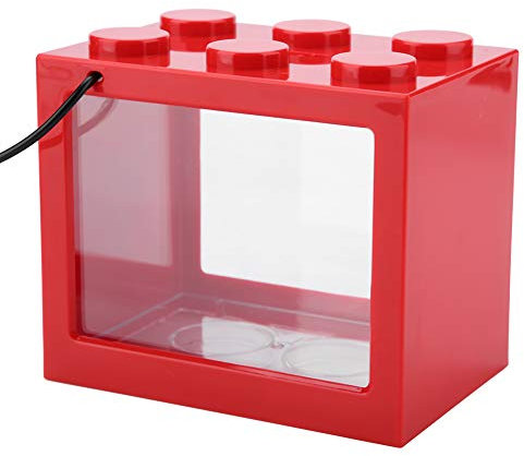 Mini Aquarium, Mini Aquarium, Salon en Plastique pour Bureau(Red)