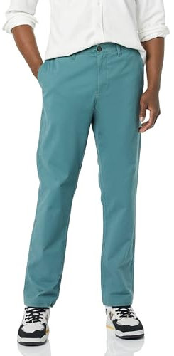Amazon Essentials Men's Athletic-Fit Casual Stretch Chino Trouser (Available in Big and Tall), Dark Green, 31W / 34L