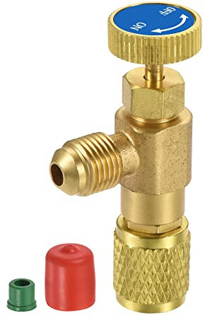 sourcing map Ladeventil Sicherheitsventil Schnellkupplung Klimaanlage 5/16 SAE auf 1/4 SAE Durchflusseinstellung Adapter für HLK Kühlung