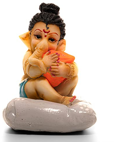 Tarini Gallery Göttliche Statue, Skulptur, Idol-Figur, handbemalt, dekoratives Schaustück für Zuhause, Büro, Pooja, Ghar-Tempel, Dekoration und Geschenk (Ganesh Modak)