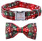 Lionheart glory Weihnachtskariertes Hundehalsband, verstellbares, weiches Hundehalsband mit Fliege, Haustiergeschenk, Hundehalsbänder, Schleife für kleine Hunde