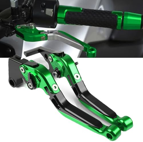 Z900 Einstellbar Bremshebel und Kupplungshebel CNC Aluminium | Für Z900 Z 900 Z900RS 2017-2022 Grün/Schwarz