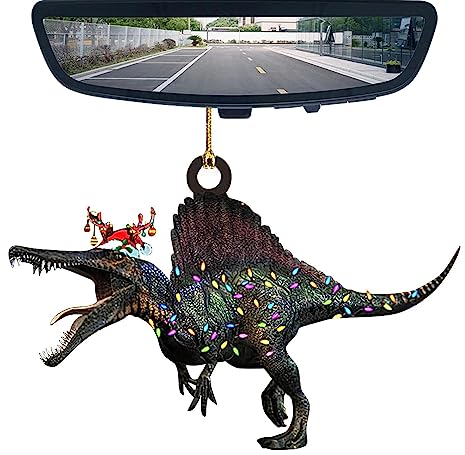 Tebinzi Weihnachtsschmuck Dinosaurier | Lustiger Christbaumschmuck aus Acryl mit Seil | Dinosaurier Anhänger Frohe Weihnachten, Tier Anhänger, Urlaubszubehör