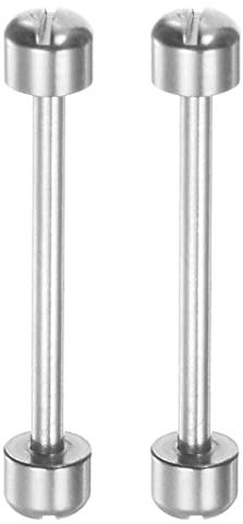 sourcing map 2pcs Montre Vis Tube Tige 22mm Intérieur Dia Acier Inoxydable Acier Montre Bracelet Épingles, Argent Ton