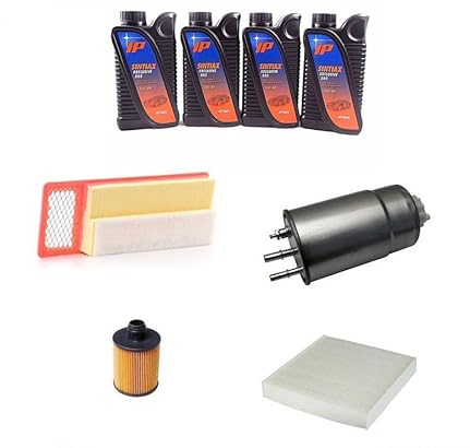 AOQ - Kit tagliando 4 FILTRI COMPATIBILE CON FIAT 500 1.3 MULTIJET DIESEL, LANCIA YPSILON Multijet (312), EURO5 CON 4LITRI OLIO 5W40
