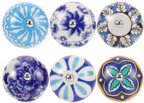 OSALADI 6stücke Vintage Schrankknöpfe Einloch Keramikgriffe Für Kommoden Möbel Einloch Schrankknöpfe Dekorativ