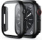 OMOTON für Apple Watch Series 9/8/7 41mm Schutzhülle, Kompatibel mit Apple Watch Series 9/8/7 41mm Glas Displayschutz, Einfache Installation, Anti- Kratzer, Bläschenfrei, 2 Stück, Schwarz