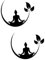 OSALADI Wandaufkleber Meditation 2 Stück Yoga Meditation Wandaufkleber Gymnastik Yoga Zeichen Figur Tapete Zen Geste Abziehbilder Pvc Fitness