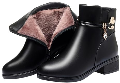 EGSDMNVSQ Stivali invernali stivaletti da donna stivali imbottiti caldi stivali con plateau stivali in pelle stivali da neve impermeabili scarpe da passeggio per esterni scarpe stivali invernali