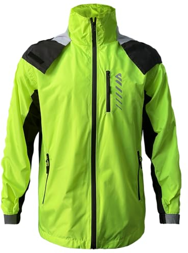 Lo.gas Herren Regenjacke wasserdicht mit Kapuze ,Regenmantel für Radfahren Regenmantel für Radfahren Laufen Windbreaker Allwetter Grün,L