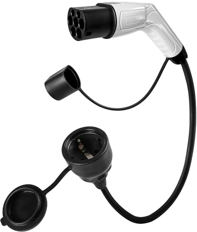 Yuanjoy Tipo 2 su adattatore Schuko, Ev Car Discharge Cable Plug, Iec 62196 cavo di ricarica su presa Schuko, 16 A, 3,5 Kw su presa Schuko per Ev, E-Bike e Scooter, Moto