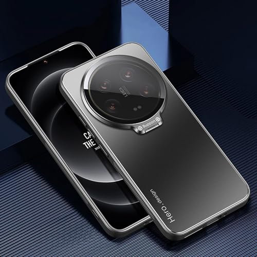TIANYUE Custodia per Xiaomi 14 Ultra, Cover Rigida per PC Ultrasottile con Copriobiettivo per Fotocamera, Custodia con Supporto per Xiaomi 14 Ultra-Nero