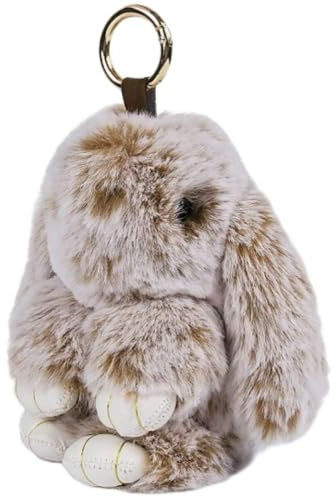 Keychain de lapin moelleux, porte-clés de lapin en fausse fourrure