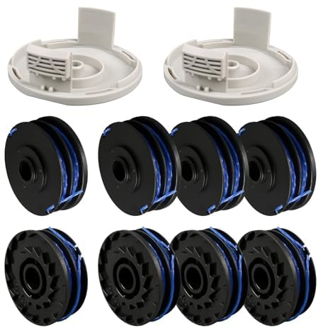 TALOEYH Bobine de fil de rechange pour débroussailleuse Ryobi RAC123, 1,6 mm x 8,3 m, compatible avec Ryobi RLT4027, RLT4125, RLT5027, RLT6030, RLT5127, RLT6130 (8 bobines + 2 couvertures)