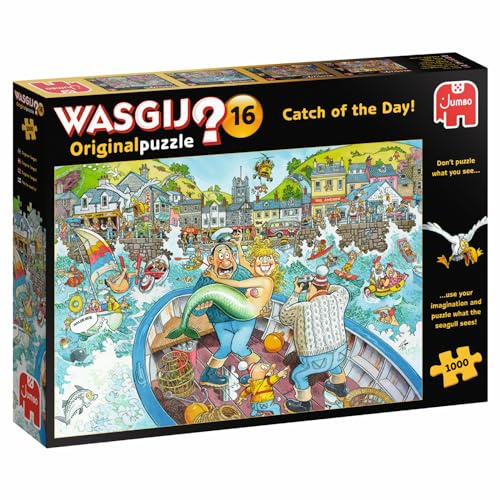 Jumbo Spiele 1119800088 Wasgij Original 16 Fang des Tages! 1000 Teile Puzzle