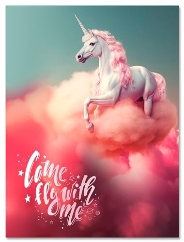 wandmotiv24 Leinwandbild Spruch, Einhorn, Hochformat M0815