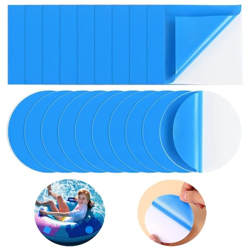 HISUMER 20 Stück Poolflicken Selbstklebend Unterwasser, Pool Reparaturset Unterwasser, PVC Pool Flicken, Pool Reparaturset Selbstklebend, für Wasserbett, Aufblasbaren Sofas/Pools