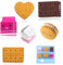 6 PCS Simulierter Lebensmittel Cookie Radierer, Niedlicher Kawaii Radierer, kreatives Geschenk für Schulpapier, niedlicher Radierer Cookie Radierer Sammlung, neuartige Schreibwaren Sammlung