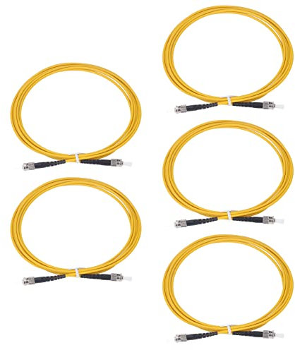 GYZOUKA 5 Cables de Extensión de Fibra óptica UPC ST a ST, 3 Metros de Nanómetro, Circonio, Transmisión de Datos Estable de Alta Velocidad, Retardante de Llama para Varios Sistemas de Red