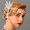 Fashband 1920er Jahre Stirnband Flapper Stirnbänder Vintage Strass Kostüm Haarschmuck für Frauen (Silber, Einheitsgröße)