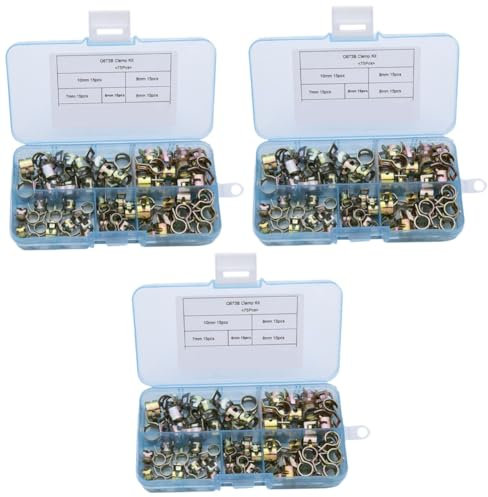 OSALADI Lot De 3 Colliers De Serrage À Ressort M8/m10 75 Pièces X 3 Pour Tuyaux Deau