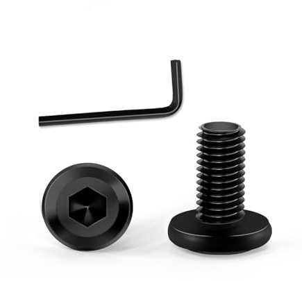 KACNON M6x 10 Schrauben, 30 Stück Schwarz Edelstahlschrauben mit Hex Key, 304 Innensechskant Flachkopfschrauben, Edelstahl A2 V2A Vollgewinde, Schwarz Verzinkt, für Haushaltsgeräte Industriemaschinen
