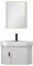 SXSYTR Badezimmer-Eckwaschbecken Mit Unterschrank, Dreieckiges Wandwaschbecken, Eck-waschtisch for Badezimmer Mit Waschbecken und LED-Spiegelschrank(38cm)
