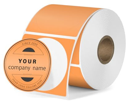 FINDAT Orange Thermo-Etiketten rund 30 mm für M110/M220 Etikettendrucker Wasserdichtes Vinyl Bedruckbar Selbstklebend Aufkleber 300 Stück