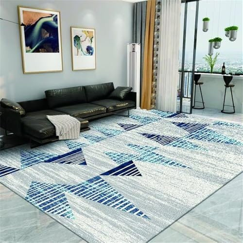 Kunsen deko Artikel jugendzimmer Grau-blaues unregelmäßiges geometrisches Design Schlafzimmer Antifouling küche deko 60X90CM