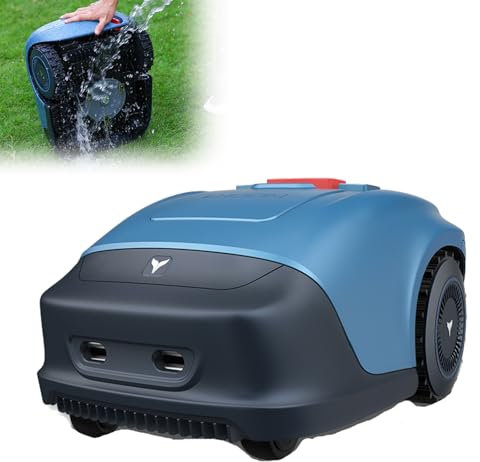 ZIXIAOS Robot Tagliaerba, Fino a 1000 M², Larghezza E Altezza di Taglio 18 Cm /20-55 Mm, Sensore Pioggia, Pendenza 30%, Display Digitale, Stazione di Ricarica Rapida Inclusa, Gestione Multizona