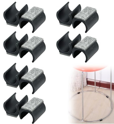 VARKAGE 12 Stück Filzgleiter für Freischwinger, Klemmschalengleiter für Schwingstühle Möbelgleiter Ø 24-25 mm, für Freischwinger Stühle Schützen Sie Fliesenböden Holzböden und Reduzieren Sie Lärm