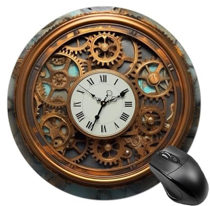 Mouse Pad Rusty Steampunk Clock Mouse Mat 7.8 X 7.8 Inch Waterproof Gaming Mouse Pad Table Mat Non-Slip Rubber Base Mouse Pads for Wireless Mouse Laptop Computer