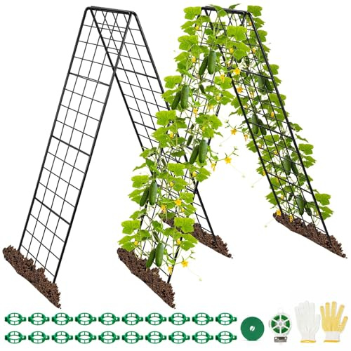 Rankgitter für Kletterpflanzen im Freien, 121,9 cm, Garten-Rankgitter für erhöhten Garten, 2 Stück, Metall-Klettergerüst, Rankgitter für Gurken, Tomaten, Trauben, Kletterpflanzen und Blumen (dichtes